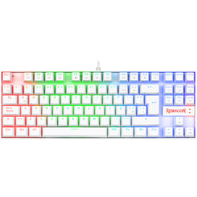 Teclado Mecanico Redragon Kumara Rainbow White