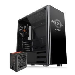 Gabinete Thermaltake V200 TG Ryzen Edition+ Fuente 500W