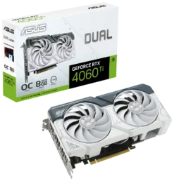 Placa de video ASUS DUAL RTX 4060 TI 8GB WHITE