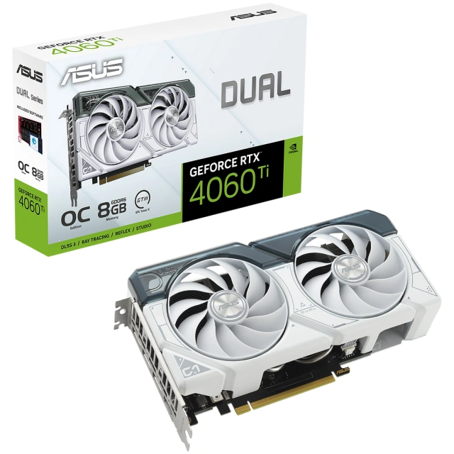 Placa de video ASUS DUAL RTX 4060 TI 8GB WHITE