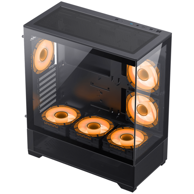 Gabinete GAMEMAX VISTA AB BLACK 6 FANES ARGB