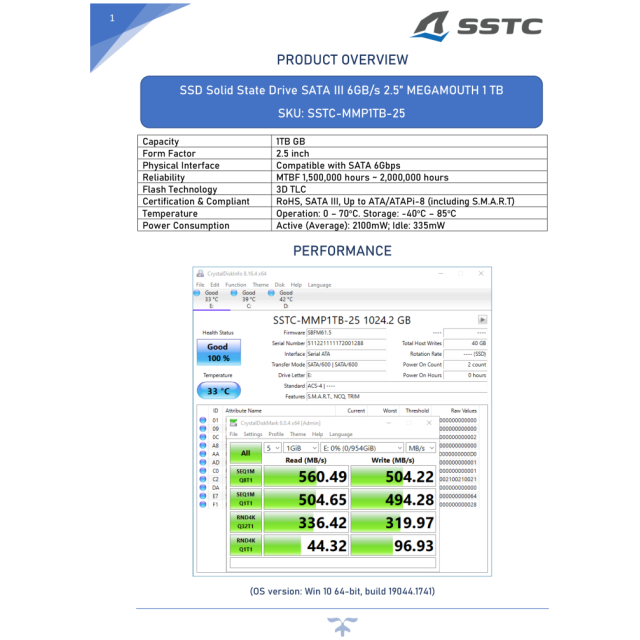 SSD SATA SSTC MEGAMOUTH 1TB HIGH ENDURANCE - Imagen 3