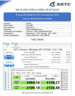 Alternative view of SSD M2 NVMe SSTC Oceanic Whitetip Max-III 512GB Gen 3 3500mb/s