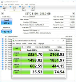 Alternative view of SSD M2 NVMe SSTC Oceanic Whitetip E130 de 256GB Gen 3
