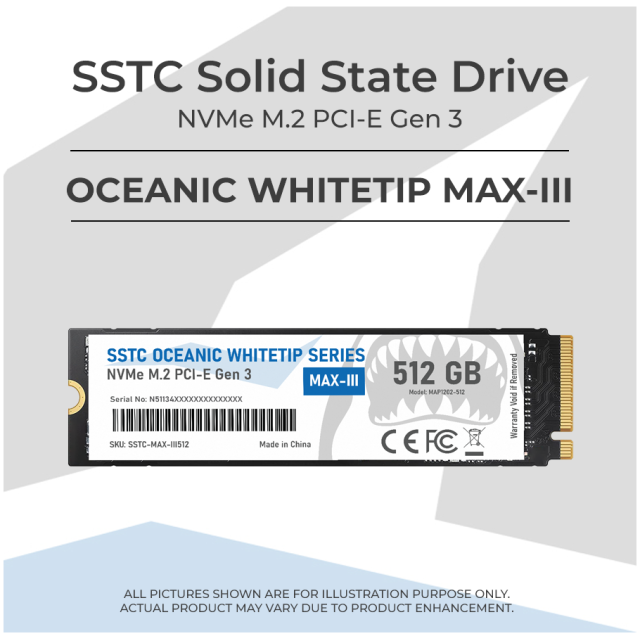 SSD M2 NVMe SSTC Oceanic Whitetip Max-III 512GB Gen 3