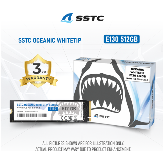 SSD M2 NVMe SSTC Oceanic Whitetip E130 512GB Gen 3