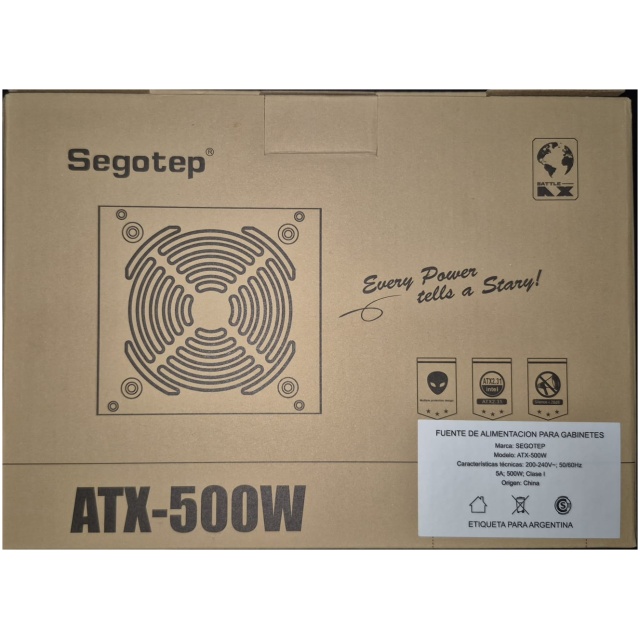 Fuente SEGOTEP ATX-500W Cables Largos - Imagen 2